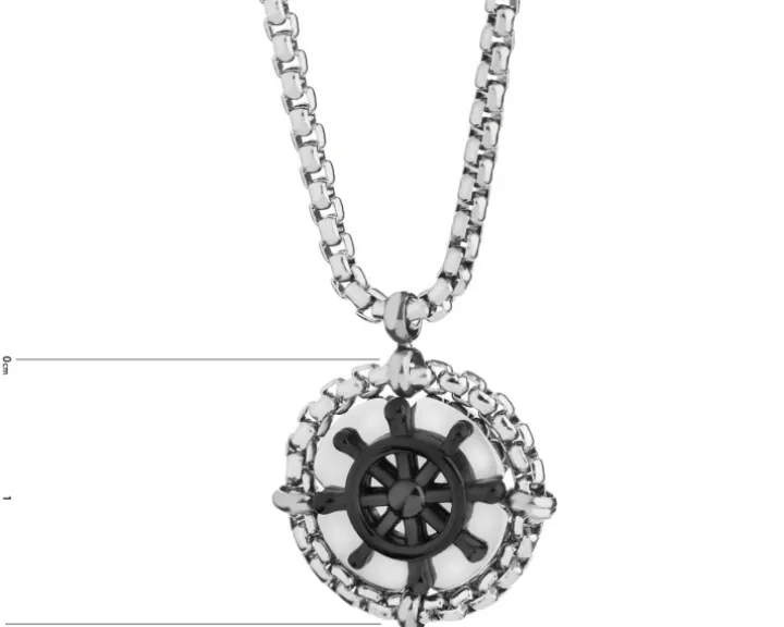 Naszyjnik ze stali szlachetnej - ster