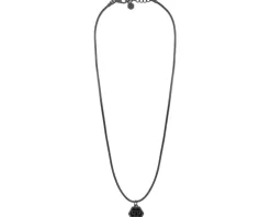 Naszyjnik ze stali szlachetnej i skóry z emalią - Philipp Plein