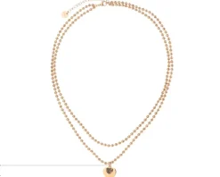 Naszyjnik ze stali szlachetnej z markasytami - serce