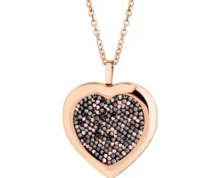 Naszyjnik ze stali szlachetnej z markasytami - serce
