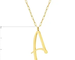 Naszyjnik ze stali szlachetnej - litera A