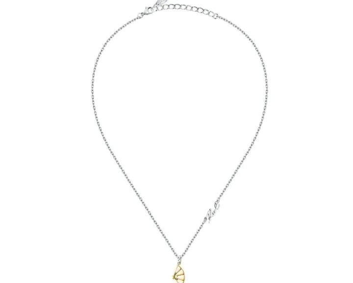 Naszyjnik ze stali szlachetnej - wachlarz, Karl Lagerfeld