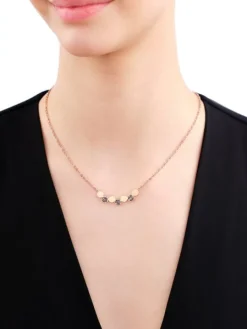 Naszyjnik ze stali szlachetnej z markasytami