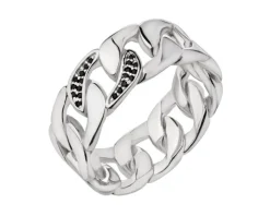 Obrączka srebrna z cyrkoniami