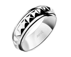 Obrączka srebrna z emalią