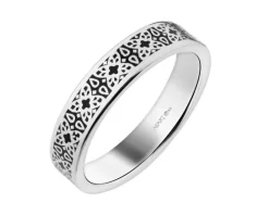 Obrączka srebrna z emalią