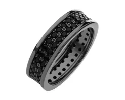 Obrączka srebrna ze spinelami