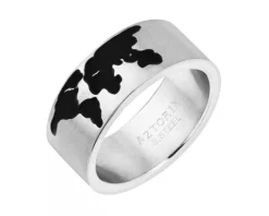 Obrączka ze stali szlachetnej - mapa świata