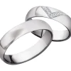 Obrączki Ślubne Apart.  Białe złoto rodowane. Wzór 4/134