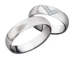 Obrączki Ślubne Apart. Białe złoto rodowane. Wzór 4/134