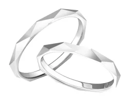 Obrączki Ślubne Apart.  Białe złoto rodowane. Wzór 191