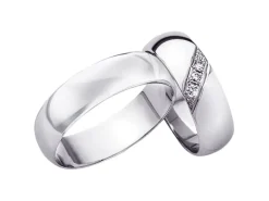 Obrączki Ślubne Apart. Białe złoto rodowane. Wzór 4/109
