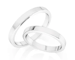 Obrączki Ślubne Apart.  Białe złoto rodowane. Wzór 180
