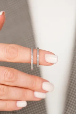 Obrączki Ślubne Apart.  Białe złoto rodowane. Wzór 193