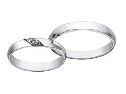 Obrączki Ślubne Apart. Białe złoto rodowane. Wzór 4/129