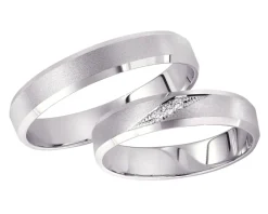 Obrączki Ślubne Apart. Białe złoto rodowane. Wzór 4/105