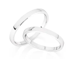 Obrączki Ślubne Apart.  Białe złoto rodowane. Wzór 186