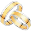 Obrączki Ślubne Apart.  Żółte i białe złoto rodowane. Wzór 453