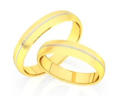 Obrączki Ślubne Apart.  Żółte złoto rodowane. Wzór 269