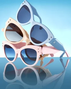 Okulary przeciwsłoneczne damskie, kocie oczy, różowe