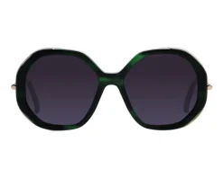 Okulary przeciwsłoneczne damskie, okrągłe, zielone