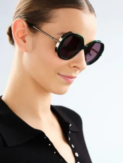 Okulary przeciwsłoneczne damskie, okrągłe, zielone