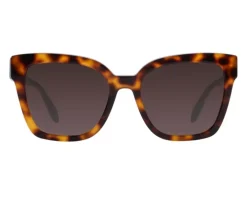 Okulary przeciwsłoneczne damskie, prostokątne, brązowe
