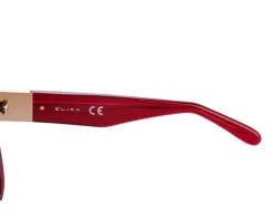 Okulary przeciwsłoneczne damskie, prostokątne, czerwone