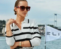 Okulary przeciwsłoneczne damskie, prostokątne, czerwone