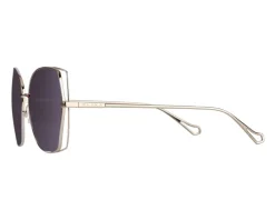 Okulary przeciwsłoneczne damskie, geometryczne, złote