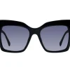 Okulary przeciwsłoneczne damskie, prostokątne, czarne