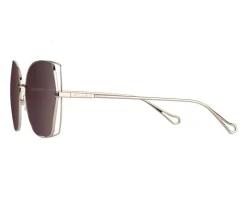 Okulary przeciwsłoneczne damskie, geometryczne, jasne złote