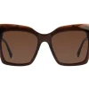 Okulary przeciwsłoneczne damskie, prostokątne, brązowe