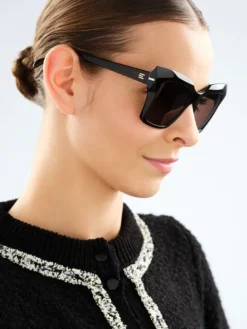 Okulary przeciwsłoneczne damskie, prostokątne, brązowe