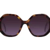 Okulary przeciwsłoneczne damskie, okrągłe, brązowe