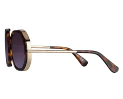 Okulary przeciwsłoneczne damskie, okrągłe, brązowe