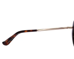 Okulary przeciwsłoneczne damskie, okrągłe, brązowe