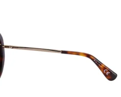 Okulary przeciwsłoneczne damskie, okrągłe, brązowe