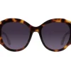 Okulary przeciwsłoneczne damskie, okrągłe, brązowe