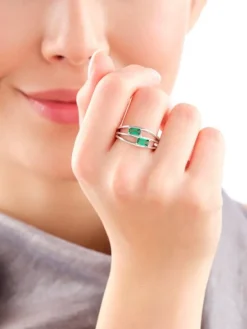 Pierścionek srebrny z cyrkoniami