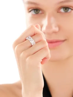 Pierścionek srebrny z cyrkoniami - Eternity