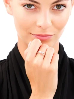 Pierścionek srebrny z cyrkoniami - nieskończoność, serce