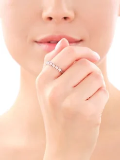 Pierścionek srebrny z cyrkoniami - serca