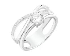 Pierścionek srebrny z cyrkoniami