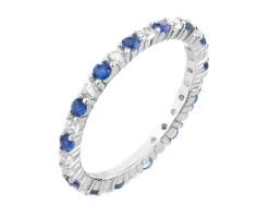 Pierścionek srebrny z cyrkoniami - Eternity