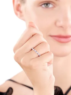 Pierścionek srebrny z cyrkoniami - Eternity