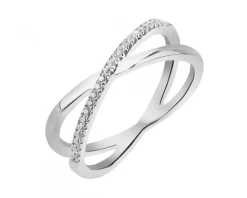 Pierścionek srebrny z cyrkoniami - nieskończoność