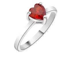 Pierścionek srebrny z cyrkonią - serce