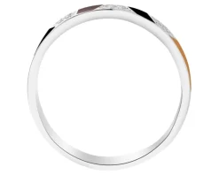 Pierścionek srebrny z cyrkoniami i emalią