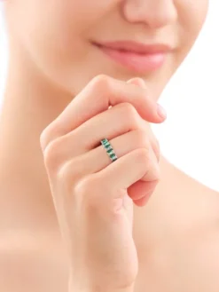 Pierścionek srebrny z cyrkoniami - Eternity